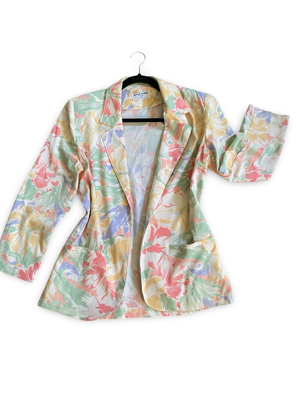 Alfred Dunner Pastel Floral Blazer - Pink, Green, Yellow, Blue